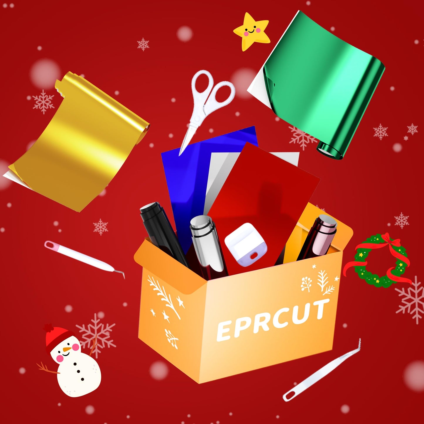 EPRCUT Metallic Vinyl Sheets 12"x12" – 7 Colours, Craft & DIY Bundle