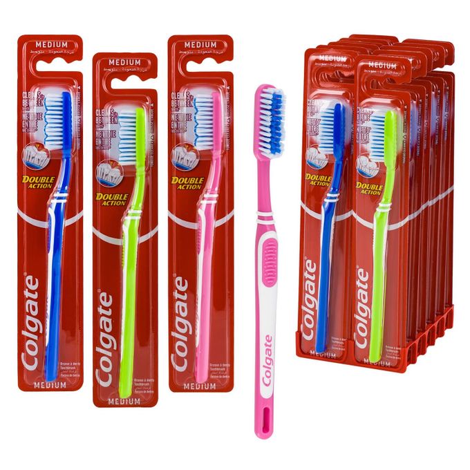 Colgate Double Action Toothbrush Medium – Multipack 2/4/6/12 – Deep Clean