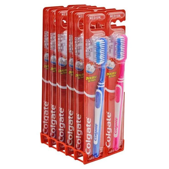 Colgate Double Action Toothbrush Medium – Multipack 2/4/6/12 – Deep Clean