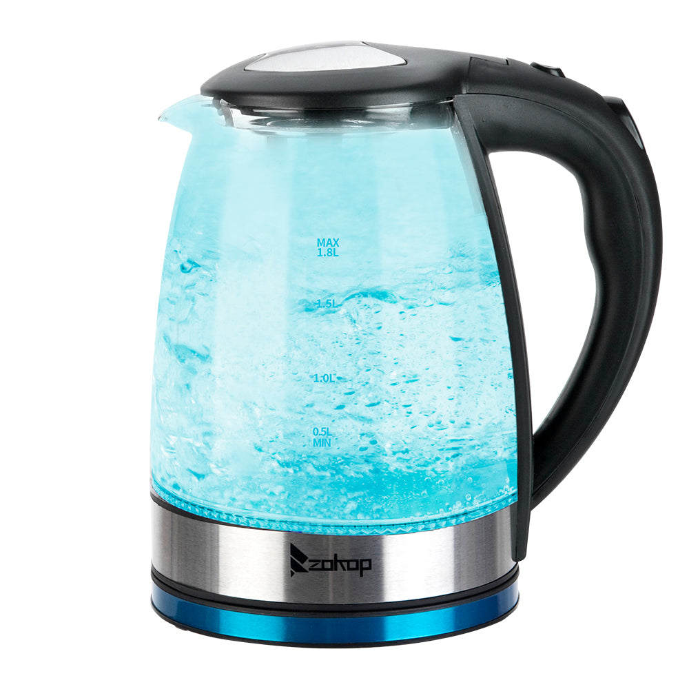1.8L 2000W Electric Kettle Glass 7 Colours LED Illuminated Portable Jug