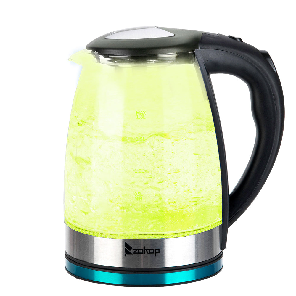 1.8L 2000W Electric Kettle Glass 7 Colours LED Illuminated Portable Jug