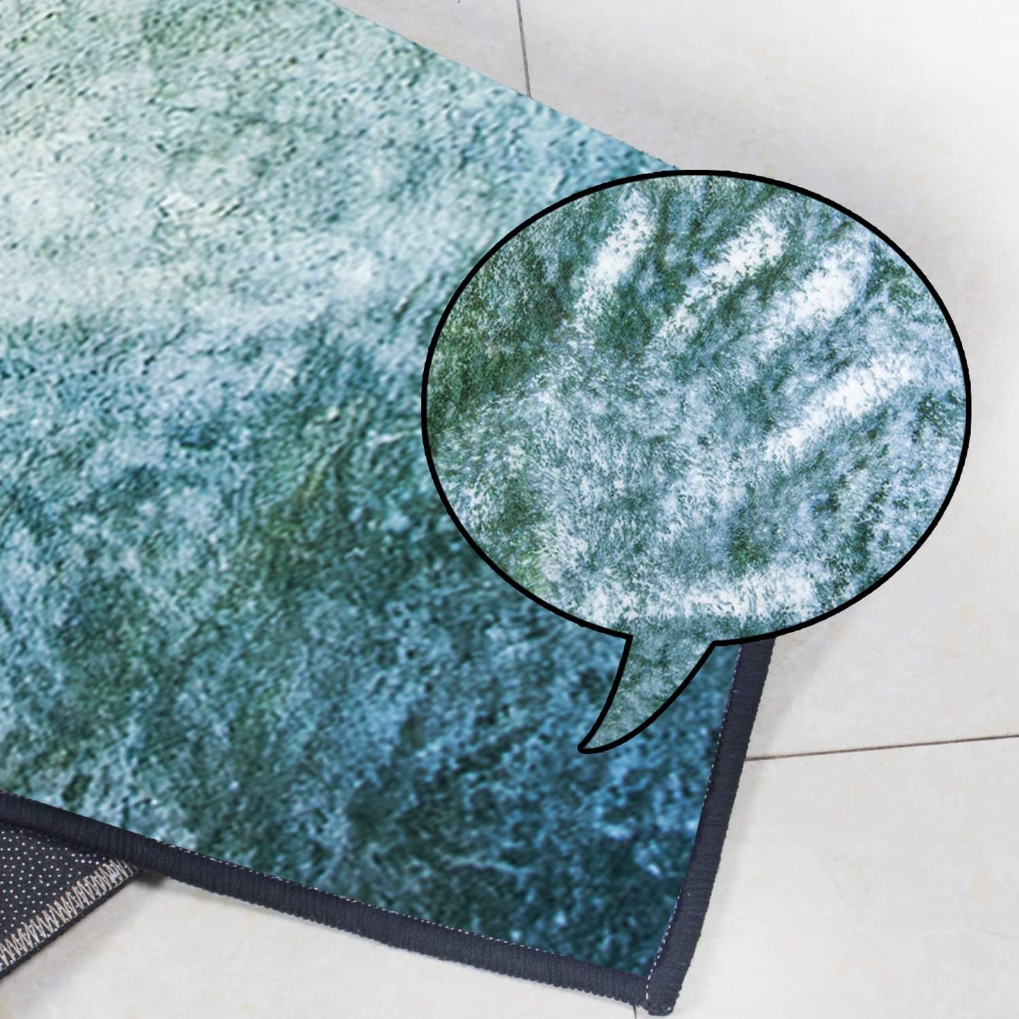 Large Blue-Green Abstract Area Rug - Soft, Non-Slip, Durable (200x270cm)
