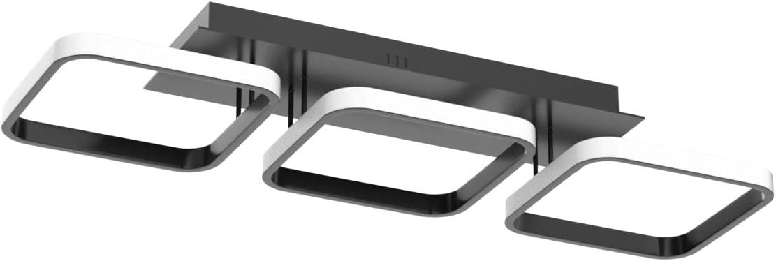 EIDISUNY 3‑Rectangle LED Ceiling Light 33W Cool White Modern Black/White
