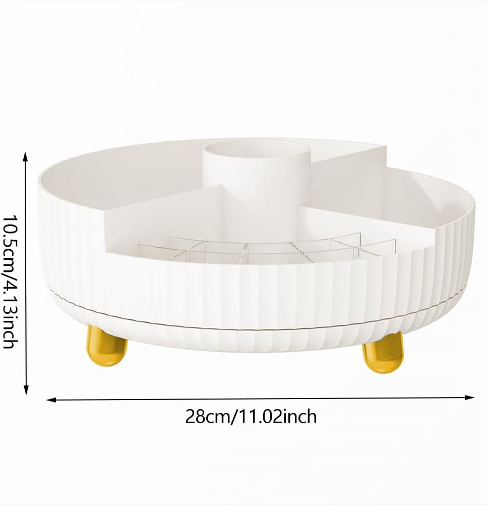 Azazaza 360° Rotating Makeup Organiser 28x10.5cm Stylish Durable Cosmetic Storage