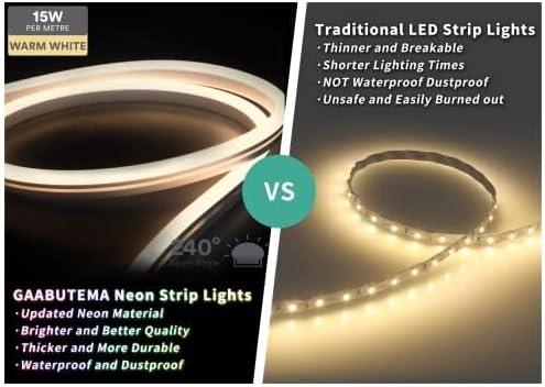 GAABUTEMA 5 m LED Neon Rope Light – Even, Flexible Ambient Glow
