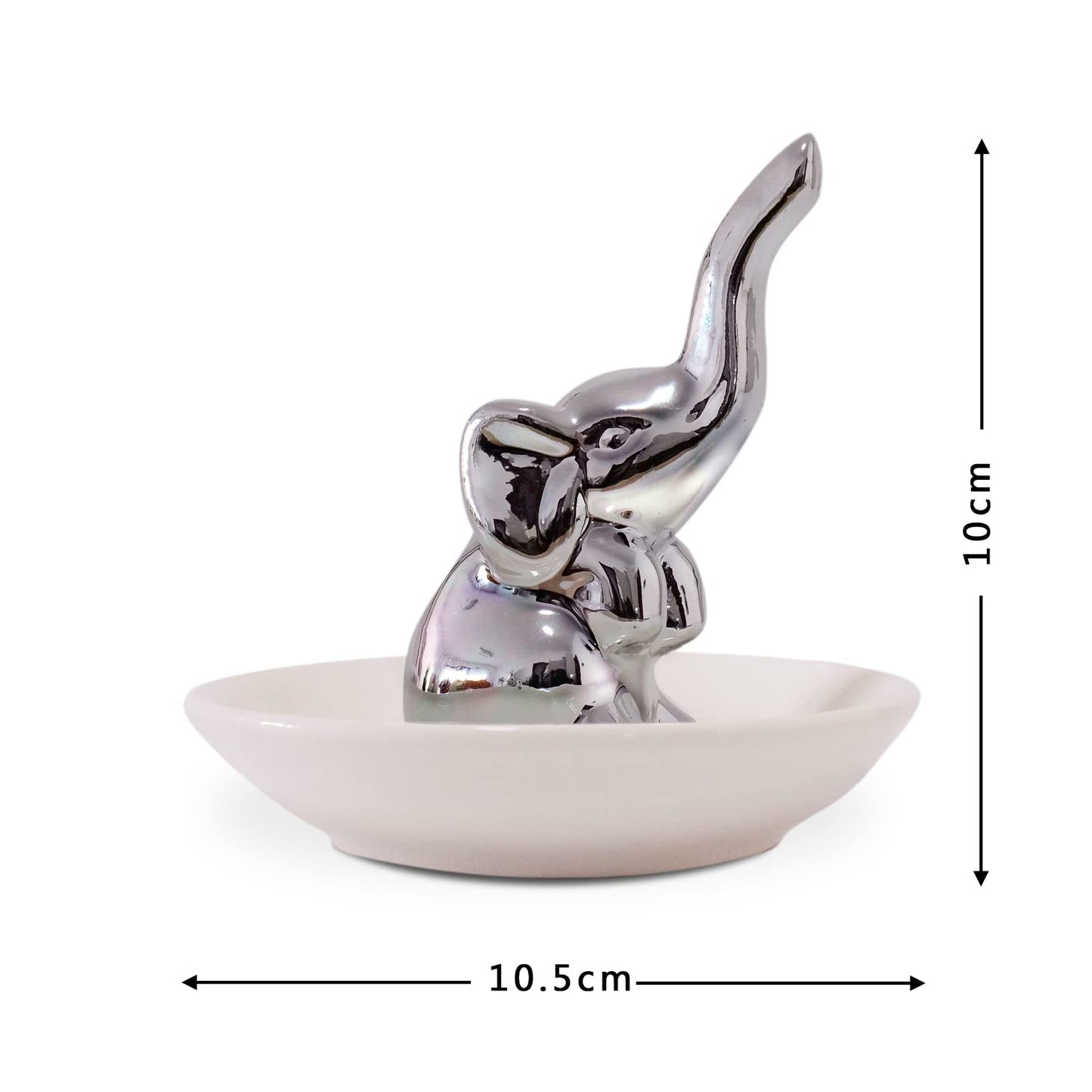 FORAGIFT Ceramic Elephant Ring Holder – Cute Jewellery Dish Gift for Women