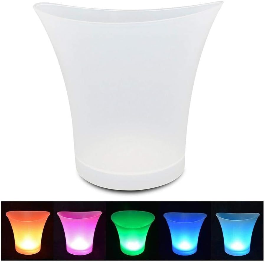 PeSandy 5 L LED Ice Bucket – Colour‑Changing LED, Leak‑Proof, Food‑Grade PP