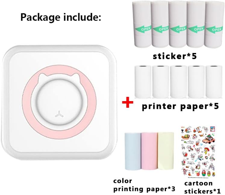 Mini Pocket Inkless Photo Printer with 12 Rolls | Wireless iOS/Android