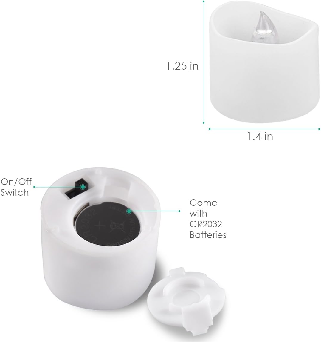Oria LED Flameless Tea Lights 12‑Pack – Realistic Flicker, Battery Operated Candles