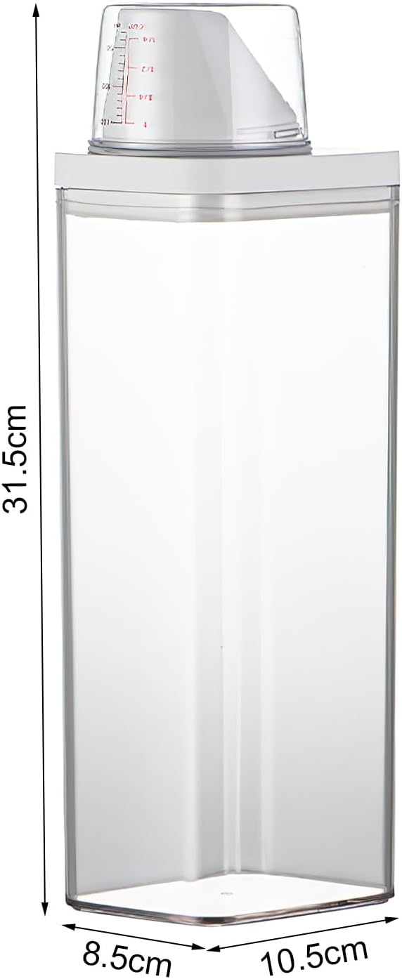 1900 ml Airtight Washing Powder & Food Storage Dispenser – Clear & Mess‑Free