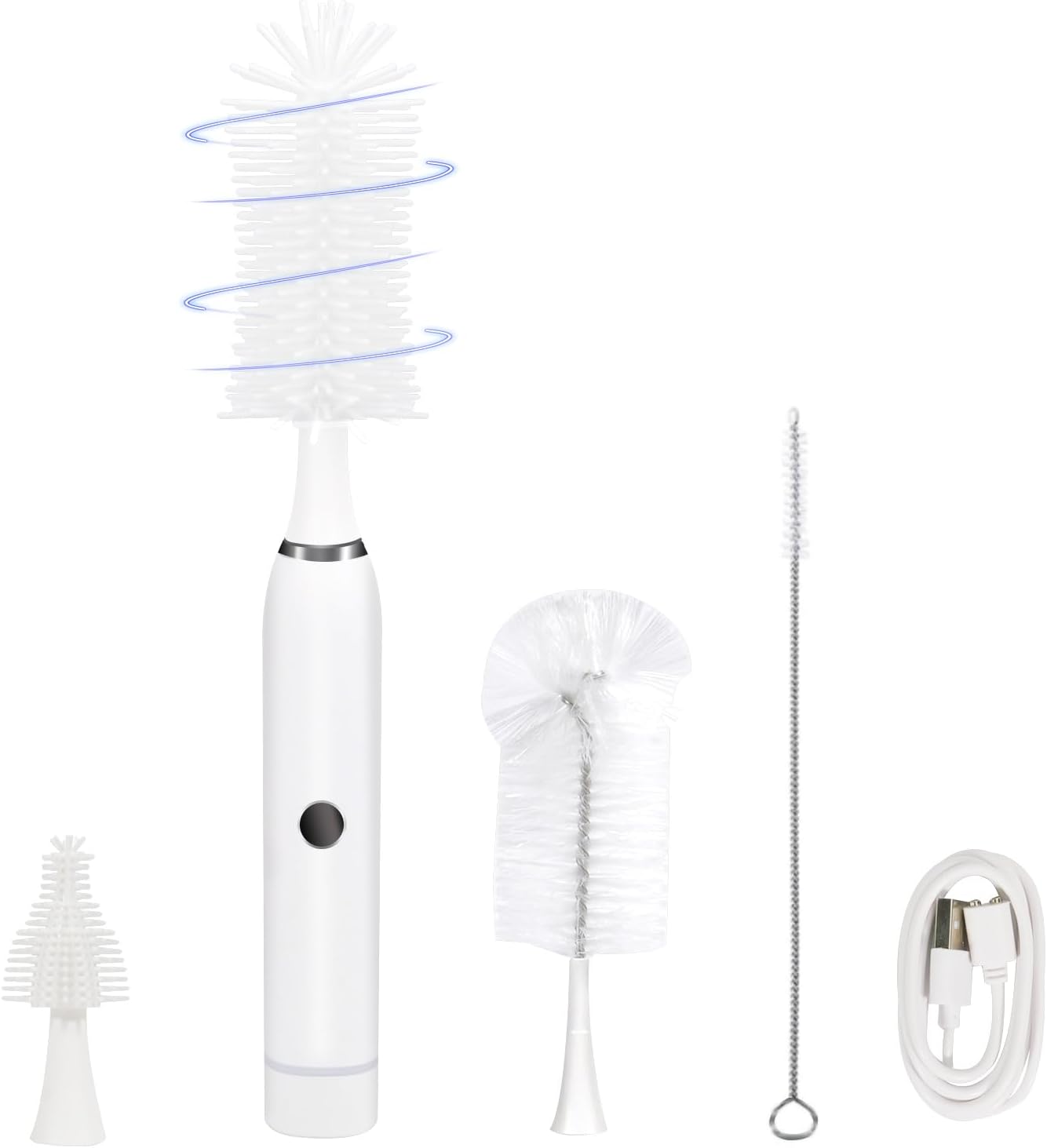 Electric Baby Bottle Brush – 4 Speeds, 1800 mAh Rechargeable, Silicone Bristles