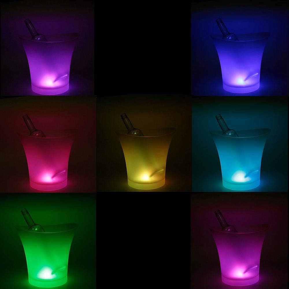 PeSandy 5 L LED Ice Bucket – Colour‑Changing LED, Leak‑Proof, Food‑Grade PP