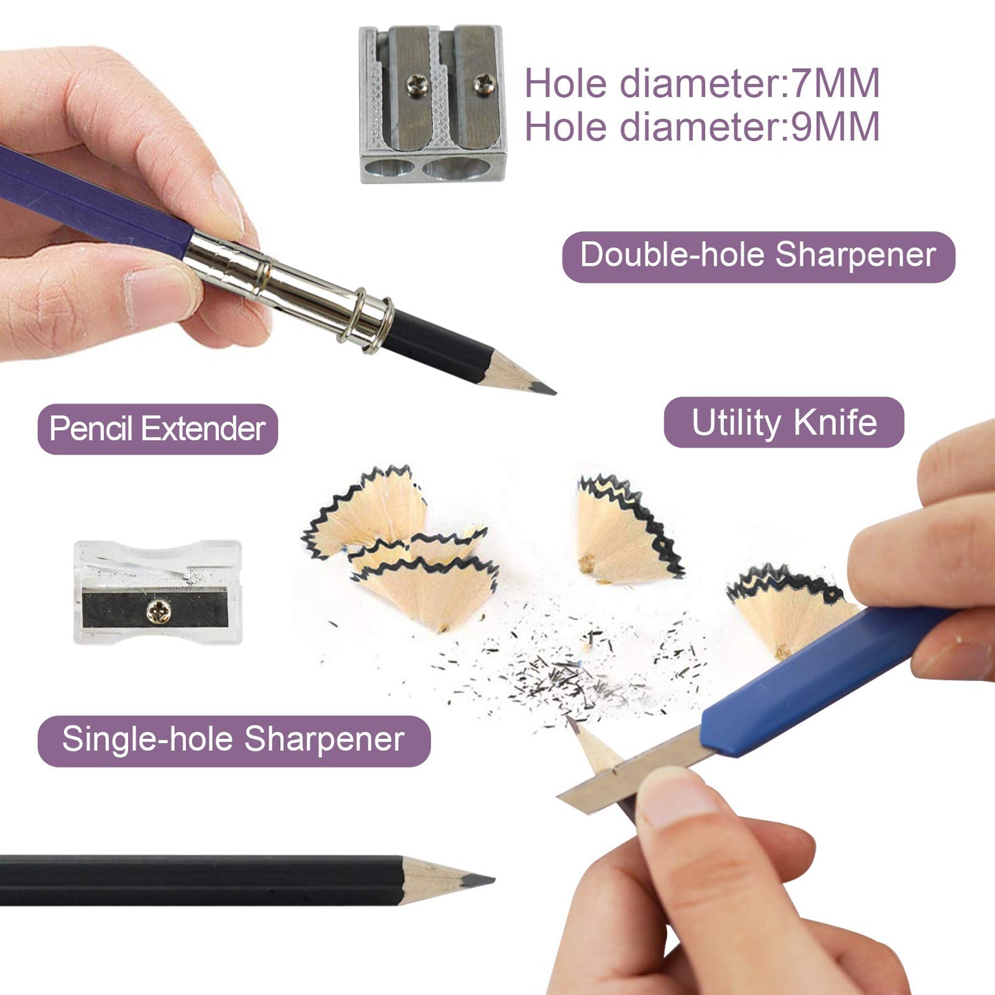 Tavolozza 34-Piece Sketching & Drawing Set with Pencils, Charcoal & Case