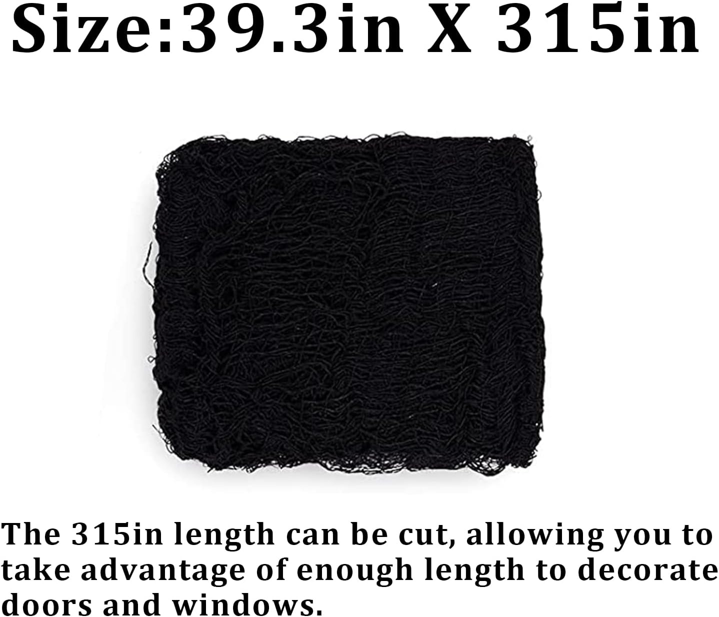 Mauts Halloween Creepy Cloth 315×39-in Black Spider Web Decoration Large Drapery