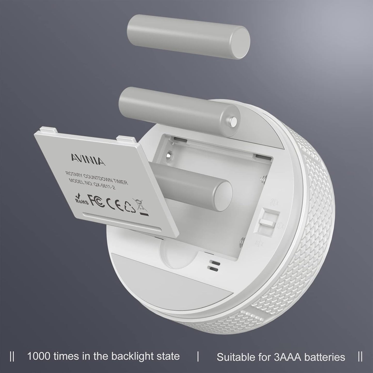 AVINIA LED Visual Kitchen Timer – Large Display, Magnetic, Loud Alarm