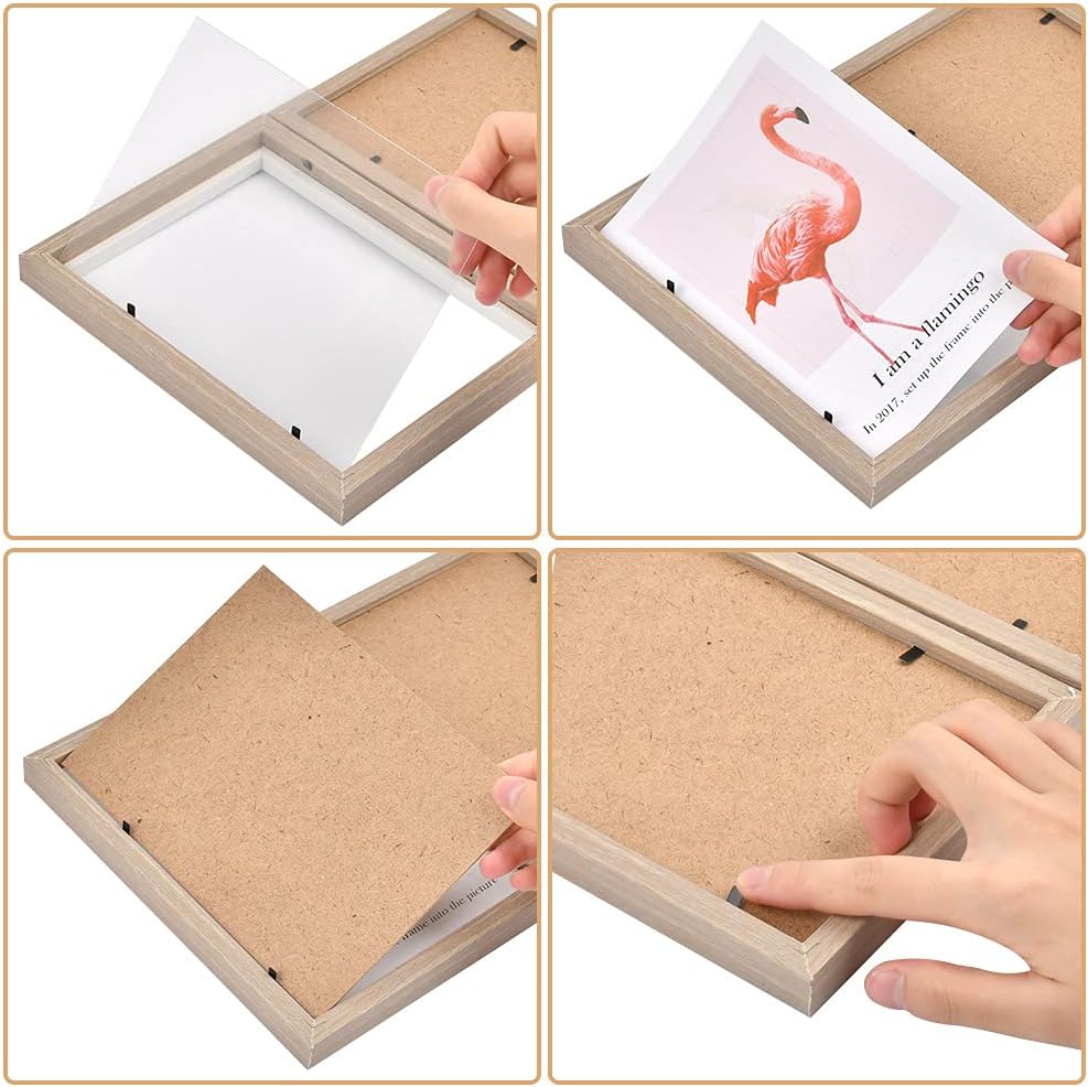 FOROREH 7" Double & 6" Triple Hinged Photo Frame Set – Desktop & Wall Display
