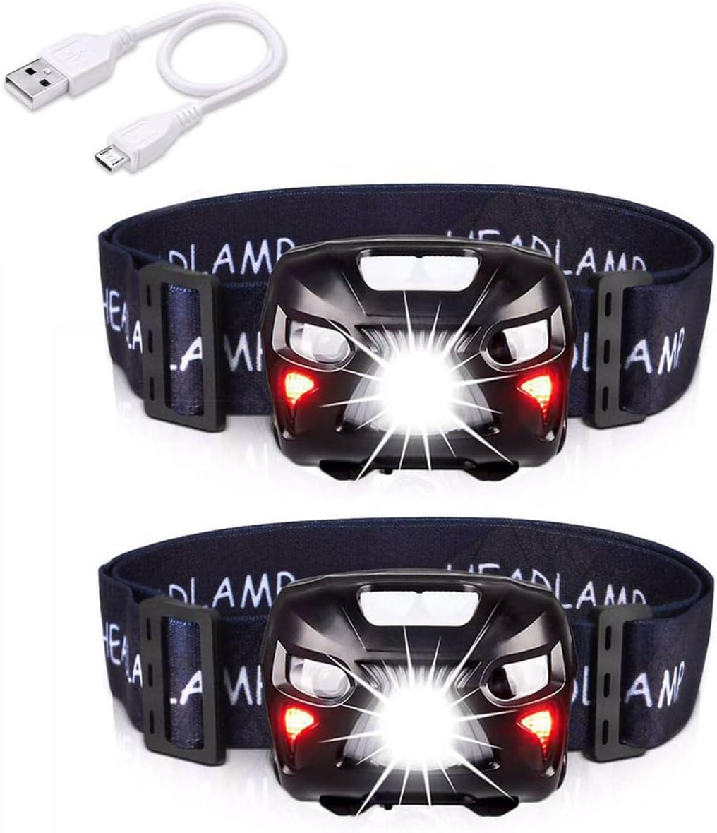 APUNOL Rechargeable LED Head Torch – 2 Pack, 800lm, IPX4