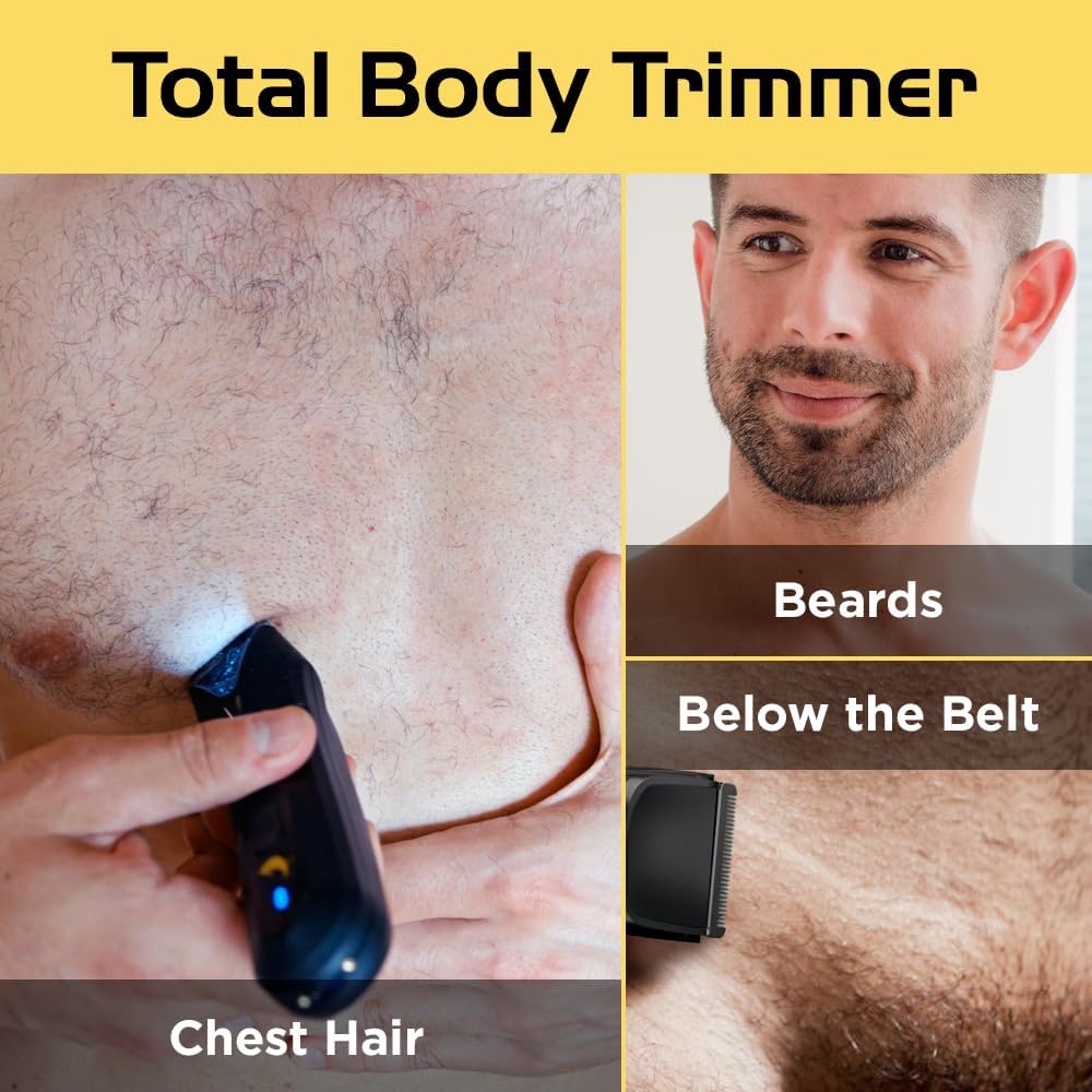 Tamer Waterproof Body Hair Trimmer for Men – USB‑C, Ceramic Blades, 120 Min Runtime