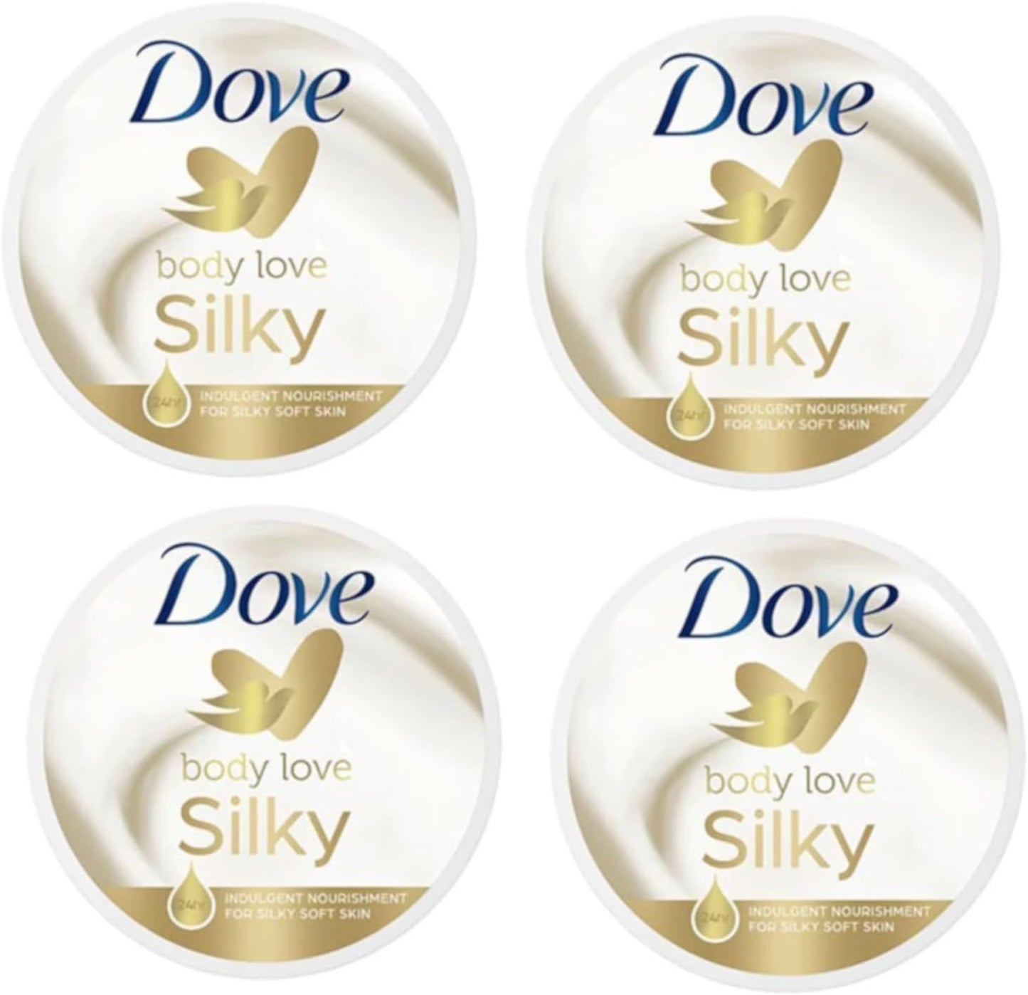 DOVE Body Love Silky Pampering Body Cream 4×300 ml – Deep Moisture, UK Seller