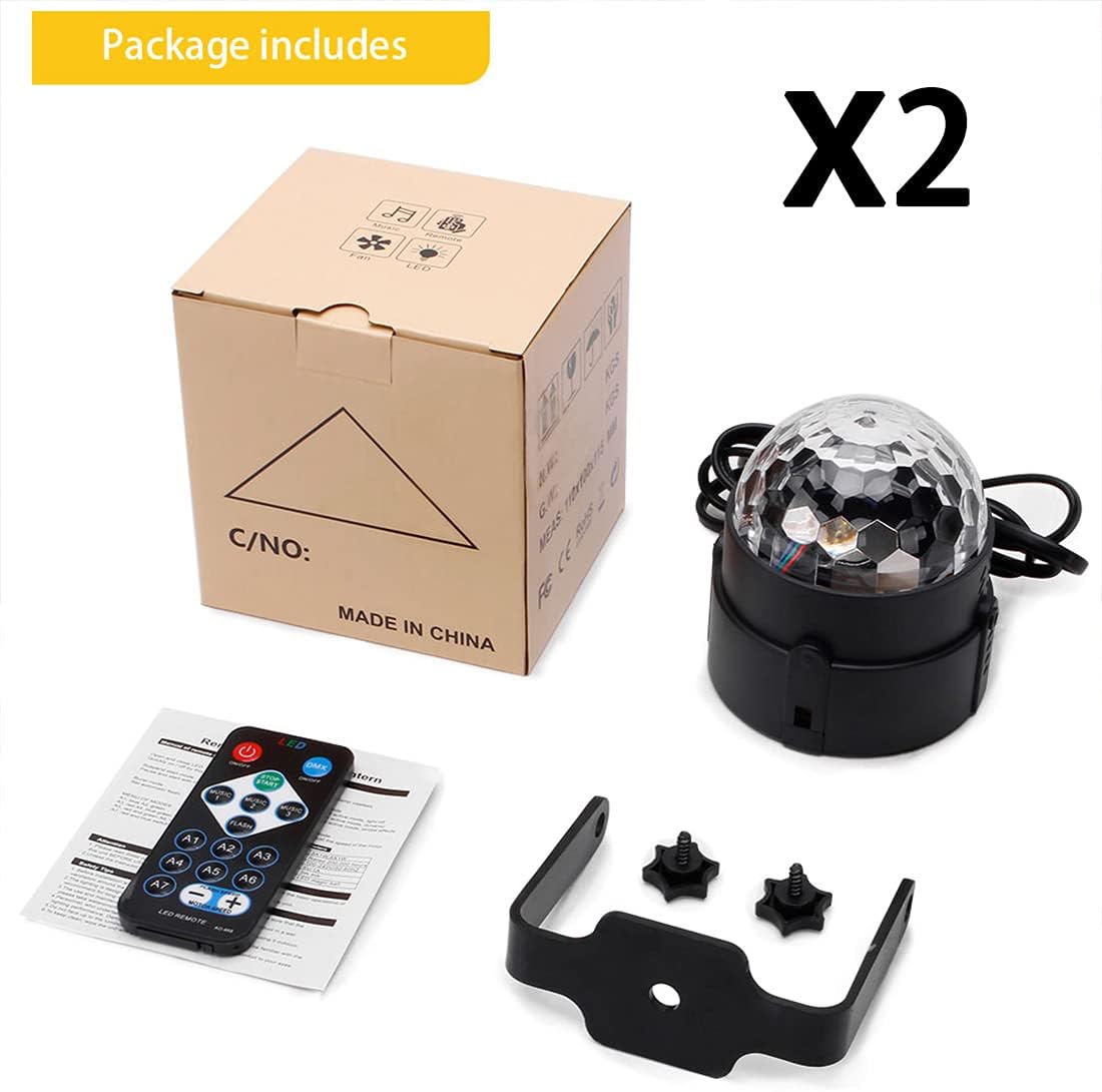SEBRUANC Mini Disco Ball LED Party Lamp • 360° Rotating, Music‑Activated RGB Light