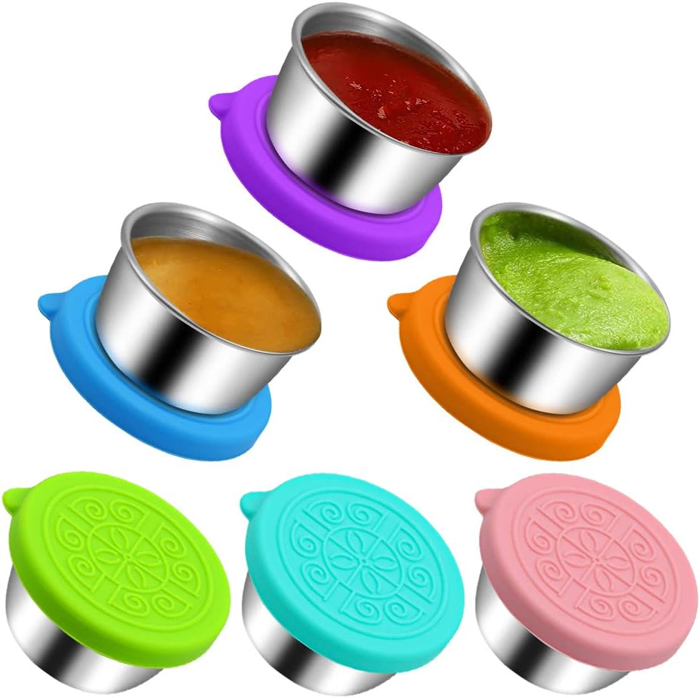 Hydream Salad Dressing Containers To Go, Leakproof Stainless Steel, 6pcs