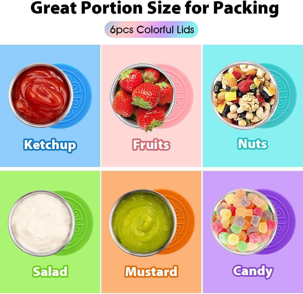 Hydream Salad Dressing Containers To Go, Leakproof Stainless Steel, 6pcs
