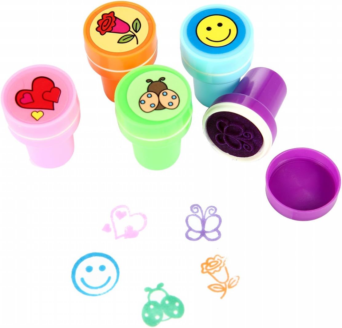 LUCKYBIRD 26 Self‑Inking Toy Heart Stamps – Colourful, Mess‑Free, Kids Craft Fun