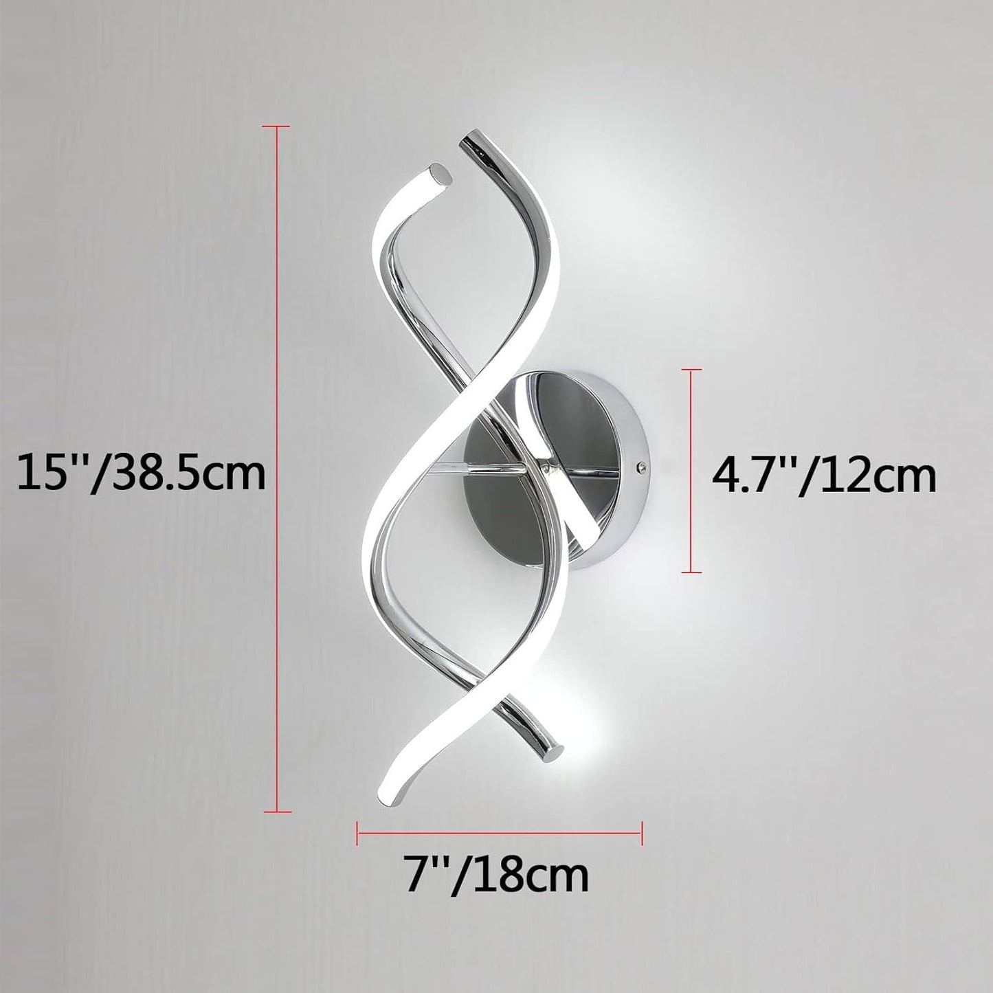 EIDISUNY 24W LED Spiral Wall Lamp – Modern Cool White Designer Wall Light
