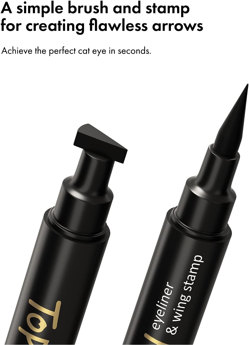 Toplash 2‑in‑1 Waterproof Liquid Eyeliner with Wing Stamp
