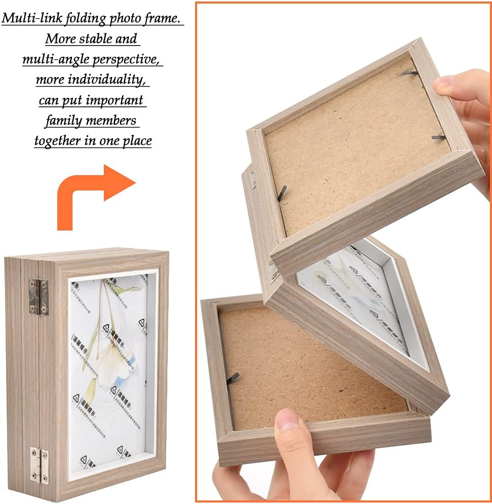 FOROREH 7" Double & 6" Triple Hinged Photo Frame Set – Desktop & Wall Display