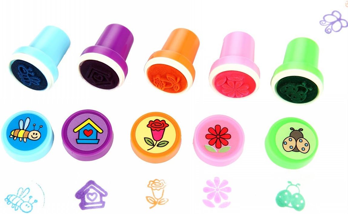 LUCKYBIRD 26 Self‑Inking Toy Heart Stamps – Colourful, Mess‑Free, Kids Craft Fun