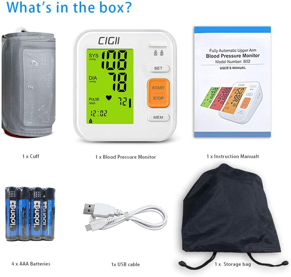Wellue B02 Upper Arm Digital Blood Pressure Monitor – Dual User