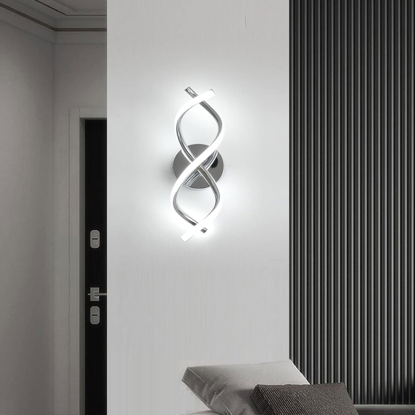 EIDISUNY 24W LED Spiral Wall Lamp – Modern Cool White Designer Wall Light