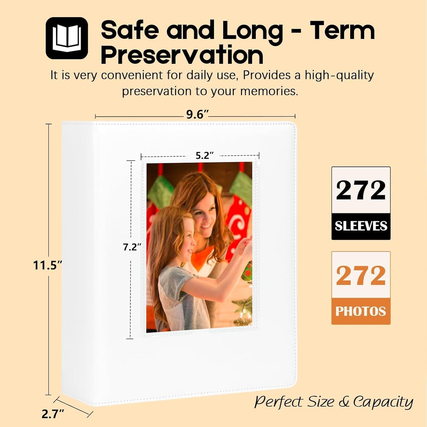 272‑Pocket Leather Photo Album 7×5 Landscape