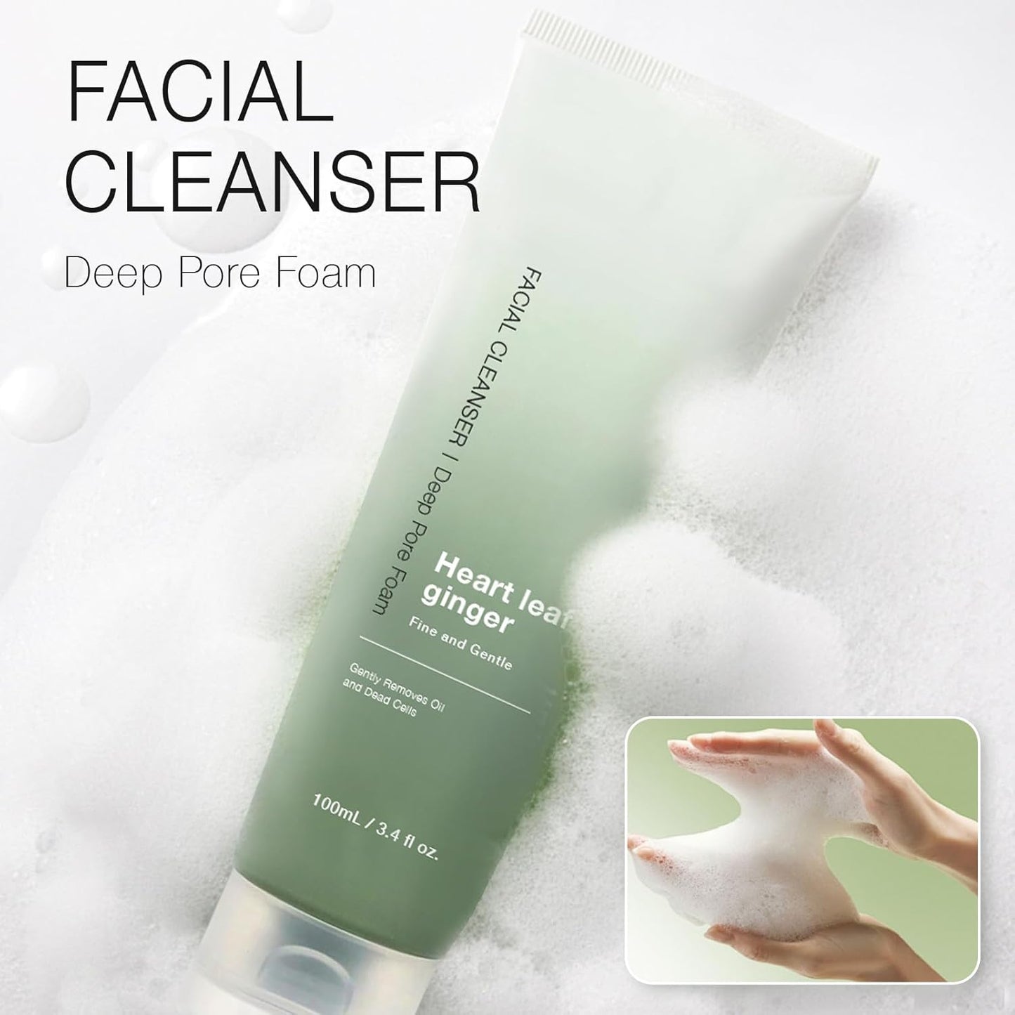 Heartleaf Pore Deep Cleanser – Salicylic & Hyaluronic Acid Foaming Facial Wash