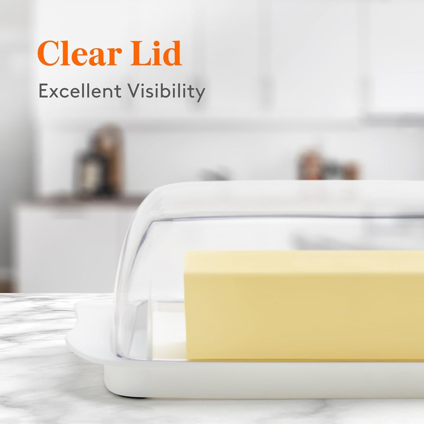 Lifewit Butter Dish with Lid for Countertop, Extra Large Plastic Butter Holder Container