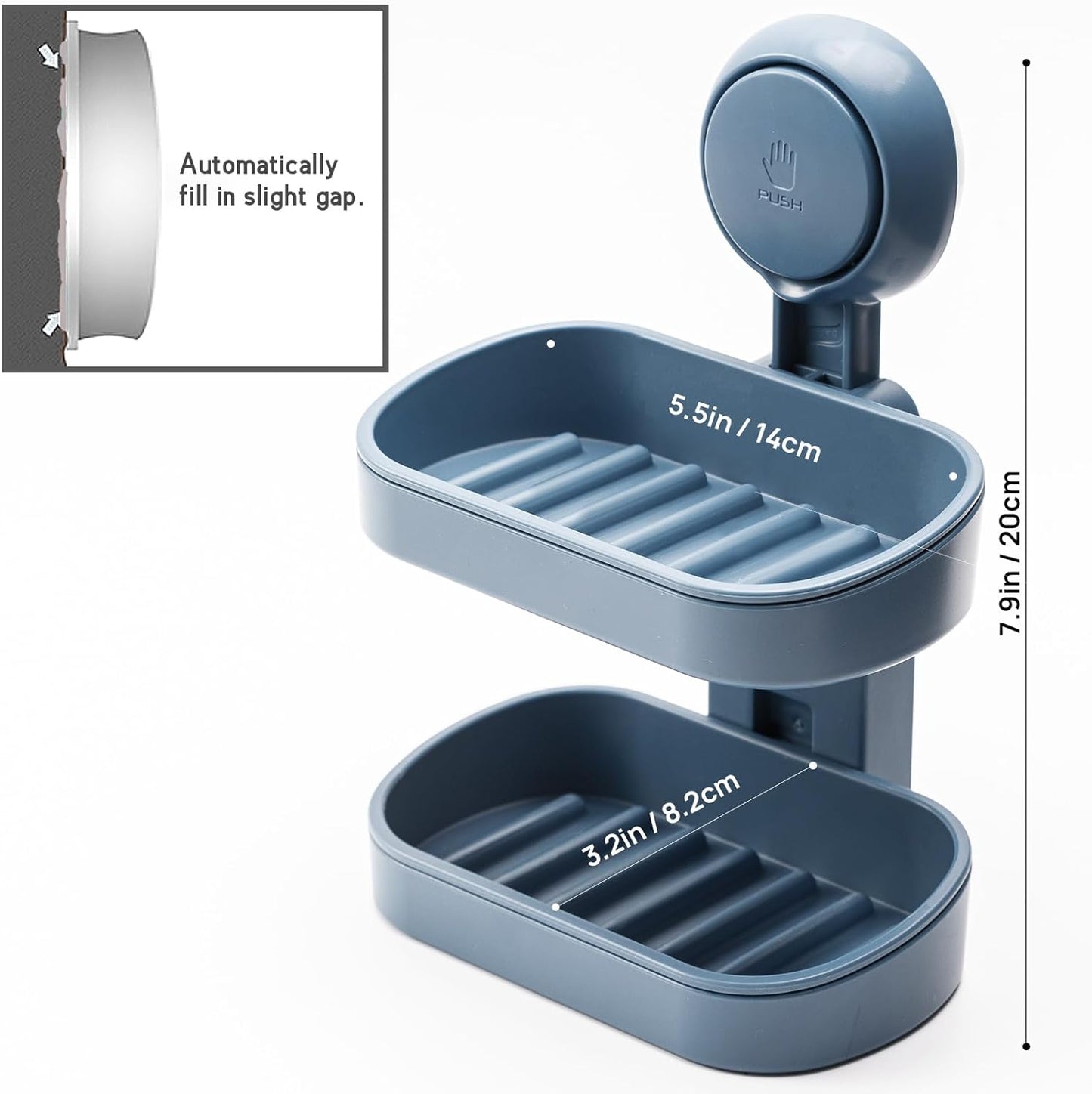 TAILI Suction Cup Double‑Layer Soap Dish – Drill‑Free, Keeps Soap Dry UK