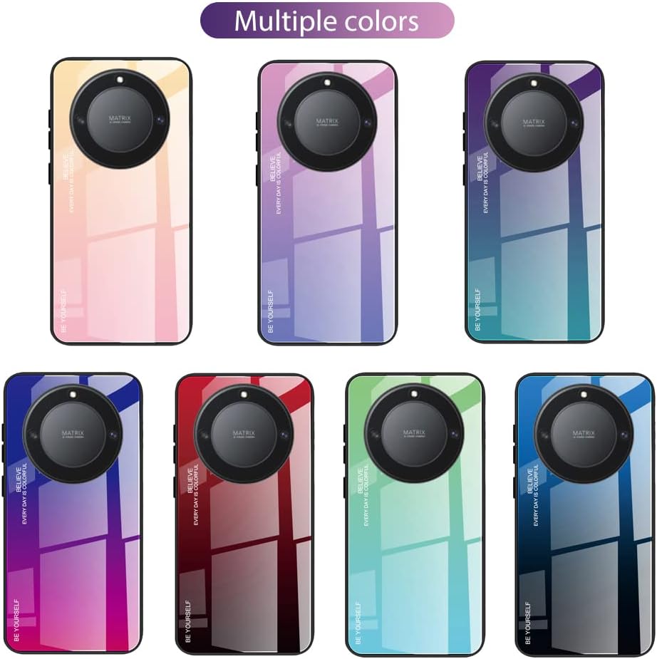 DEDUX Gradient Tempered Glass Shockproof Phone Case Cover