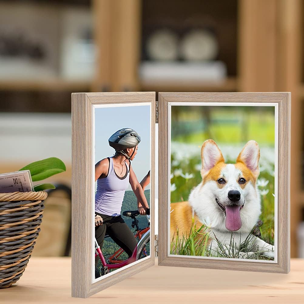 FOROREH 7" Double & 6" Triple Hinged Photo Frame Set – Desktop & Wall Display
