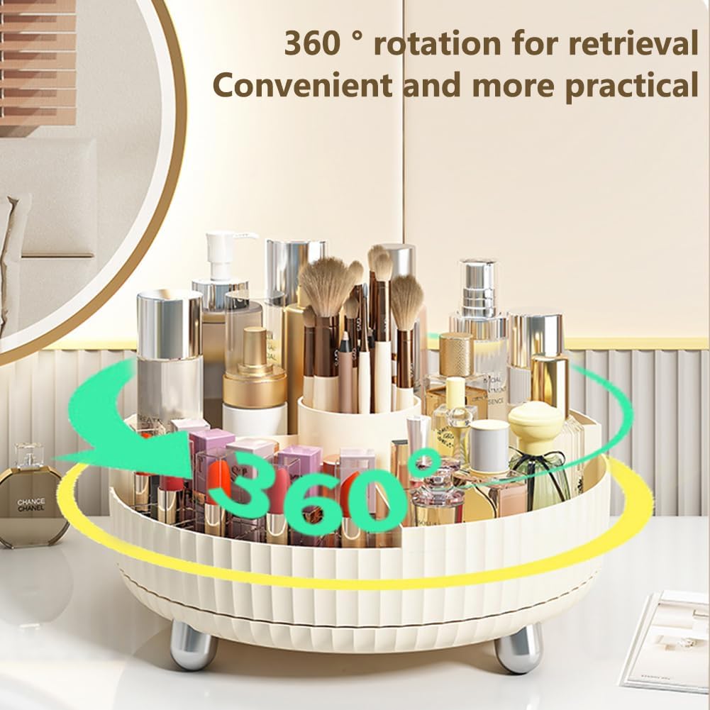 Azazaza 360° Rotating Makeup Organiser 28x10.5cm Stylish Durable Cosmetic Storage