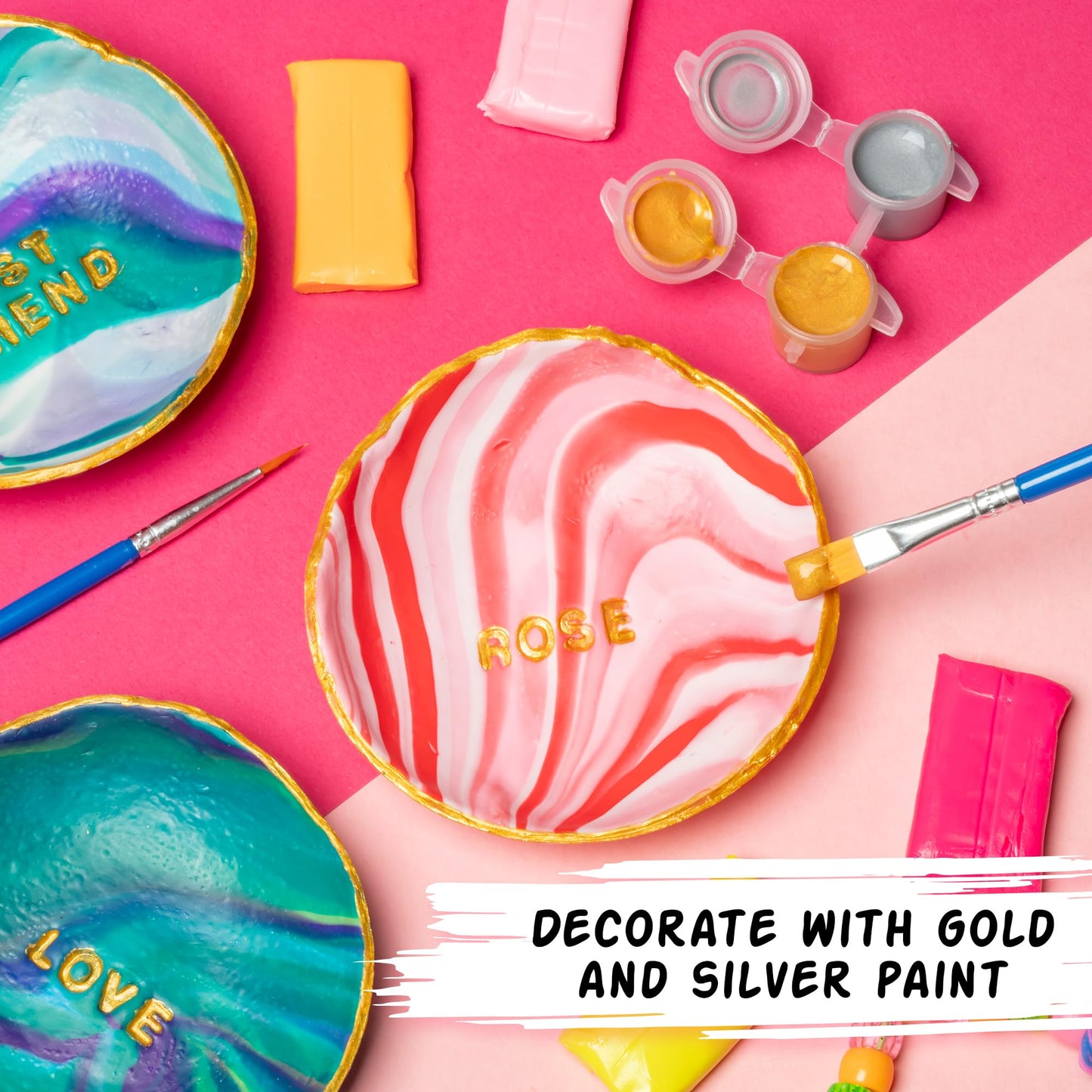 Clay Craft DIY Studio Set With 40 Modelling Clays Tools Letter Press For Kids