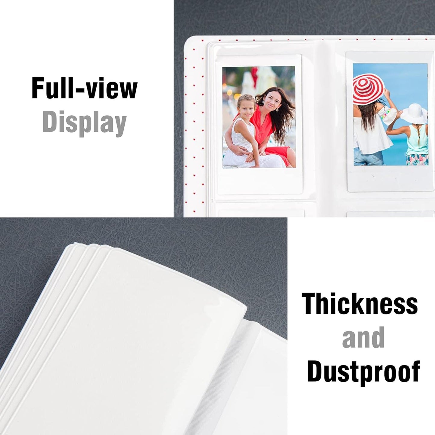 3‑Piece 128‑Pocket Instax / Polaroid Mini Photo Album Set + Camera Case Gift