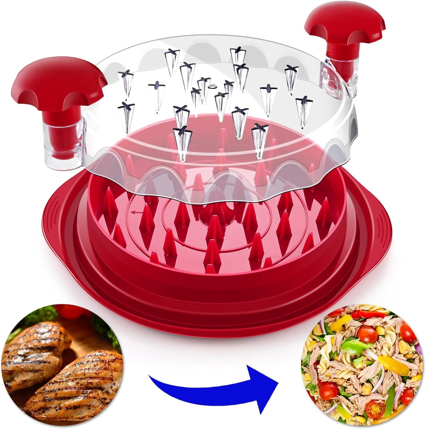 Meat Shredder with Clear Lid Ergonomic Handle – Easy Chicken & Pork Shredding