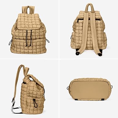 GSenhui Women’s Quilted 18 L Drawstring Backpack – Lightweight Travel Gym Bag