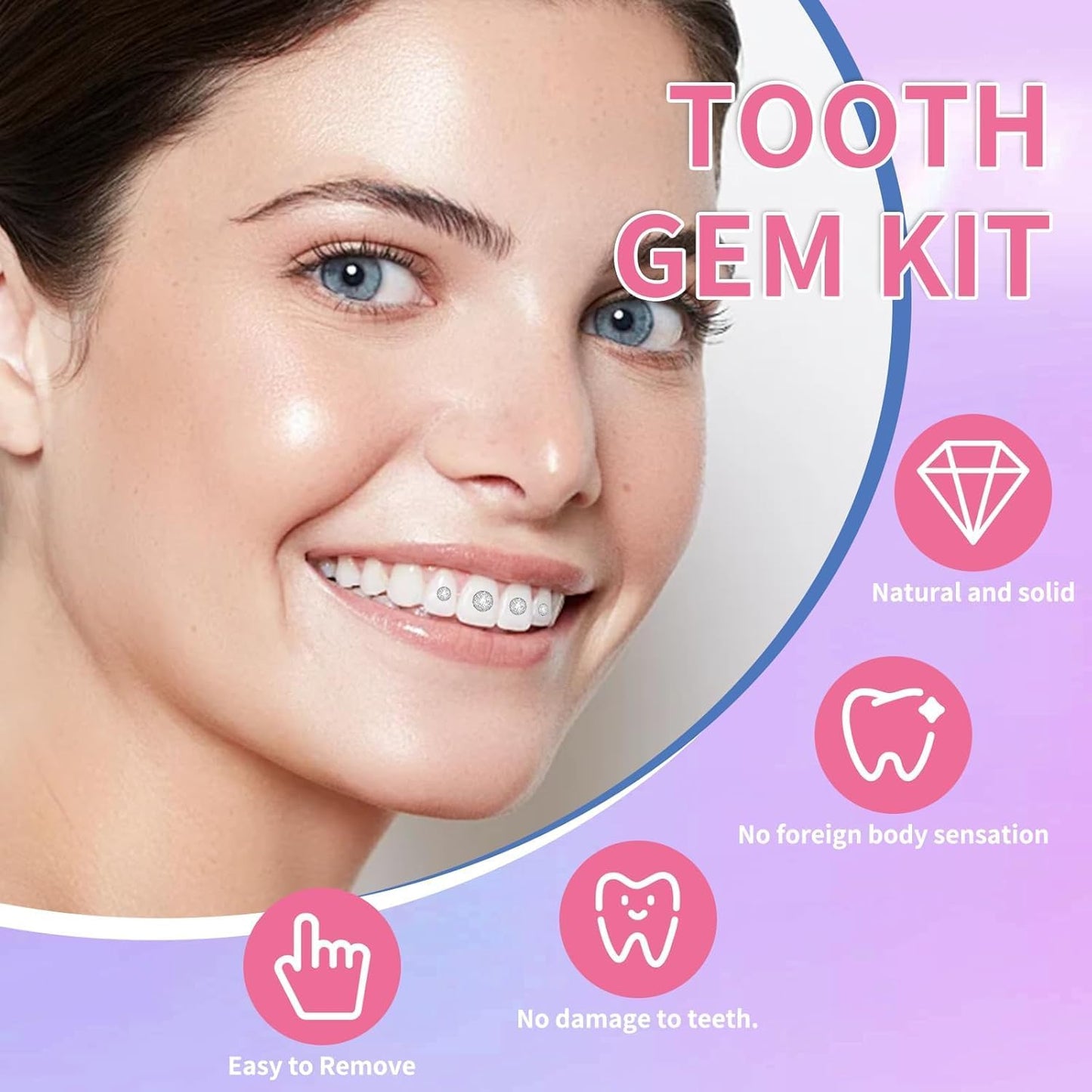 Tseriact DIY Tooth Gem Kit – 125 Sparkling Crystals, Applicators & Adhesive
