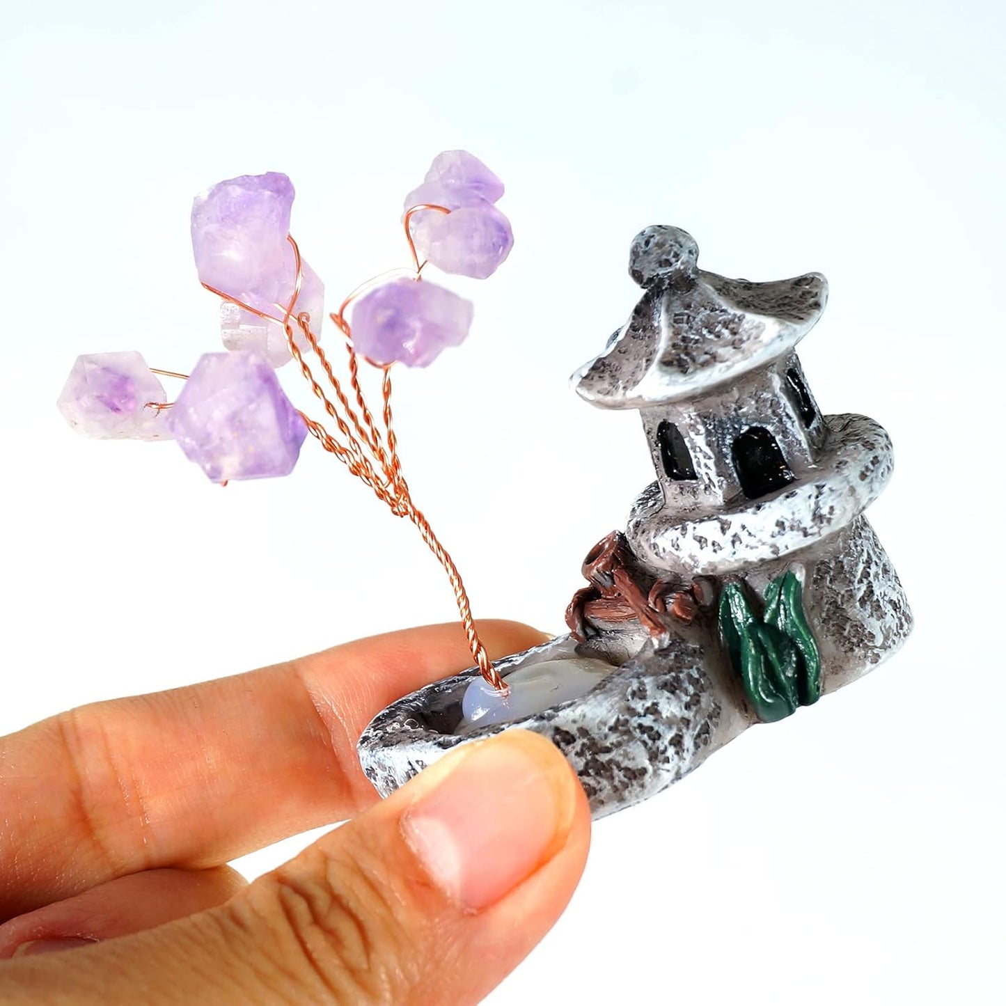 Healing Crystal Amethyst Tree of Life Bonsai Ornament Desk Decor