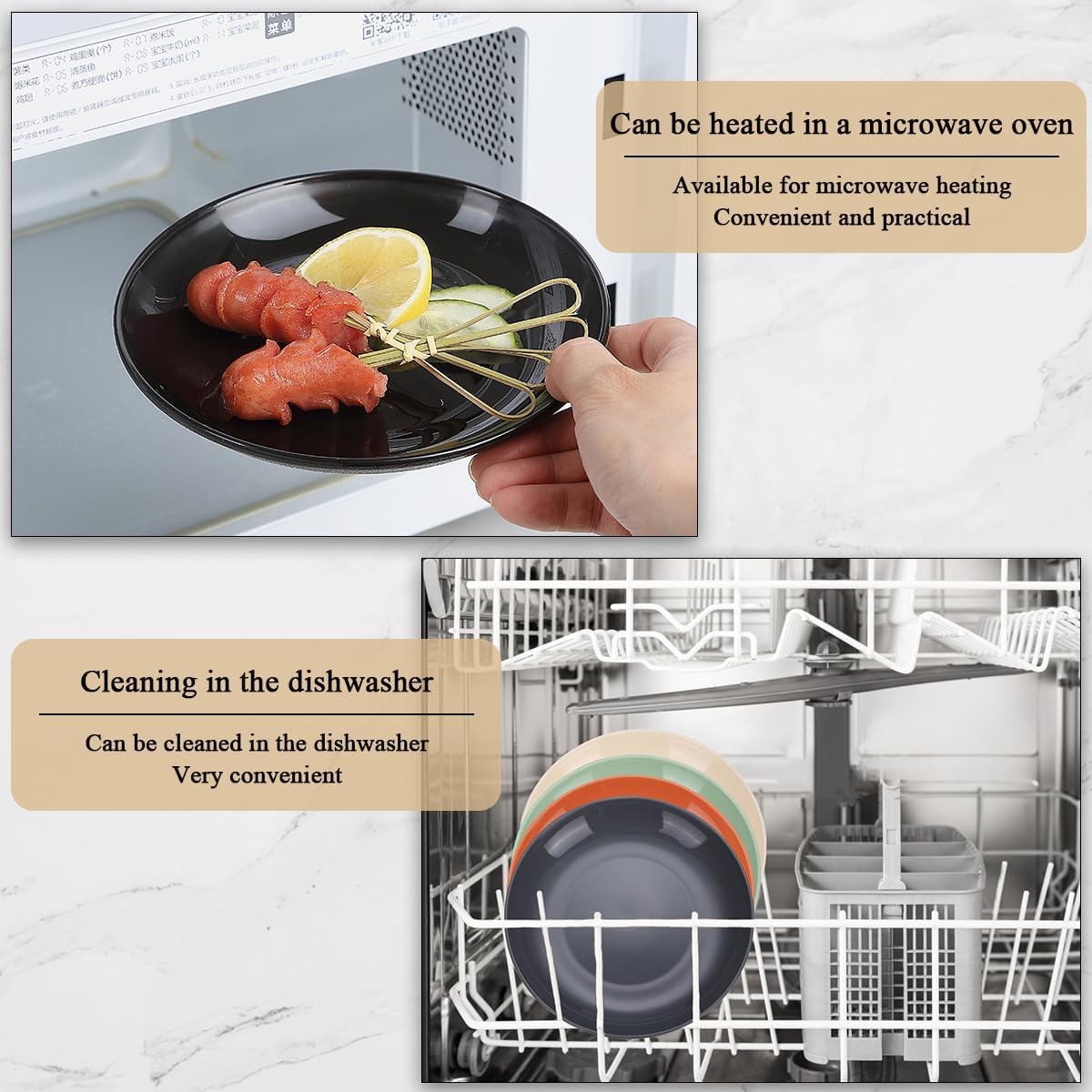 Evanda 16 cm Multicolour Unbreakable Plastic Plates ×8 – BPA-Free, Microwave Safe