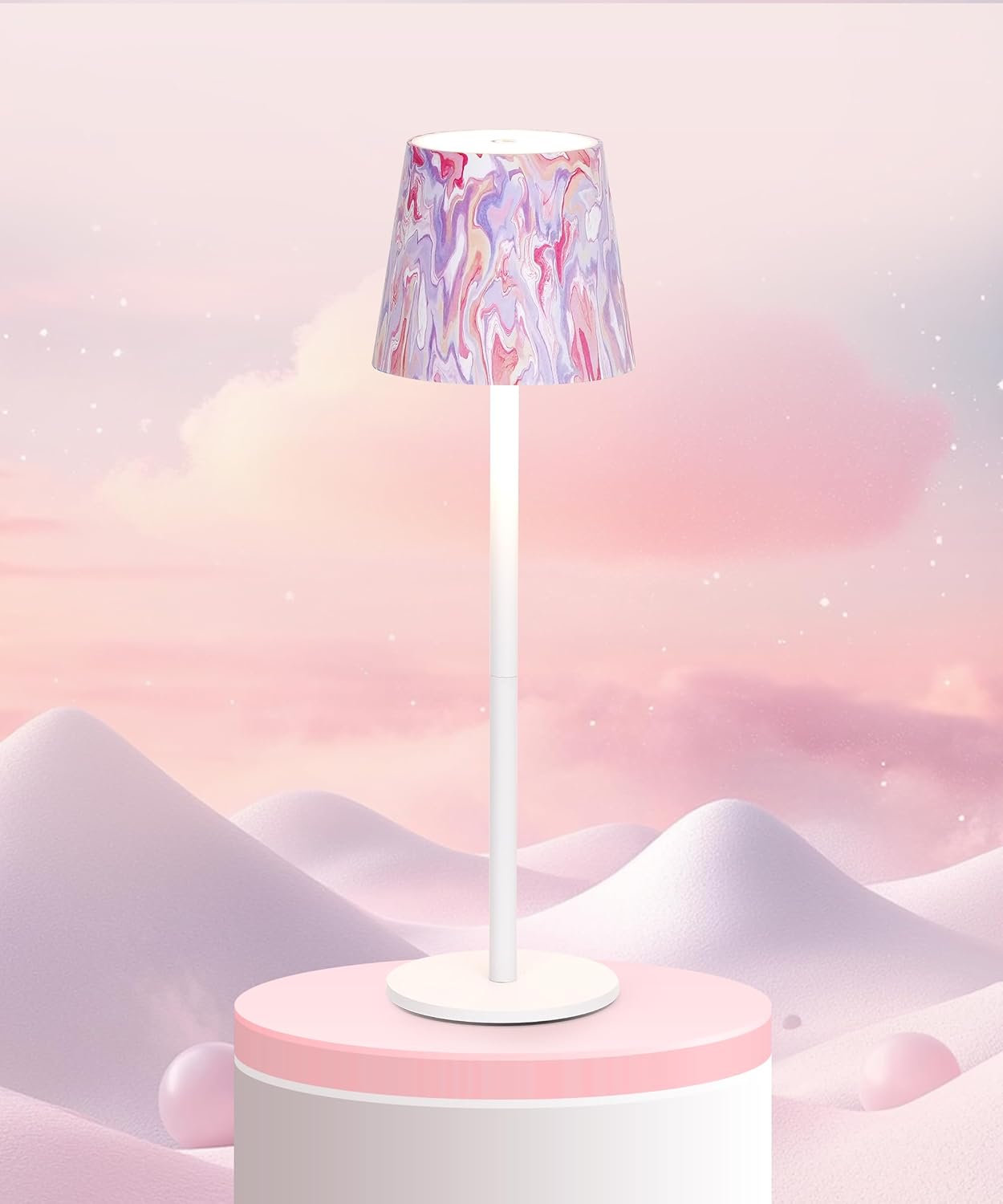 Faithorse 5200 mAh Cordless Table Lamp – IP54 Waterproof, 3-Colour Modes, Pink/White