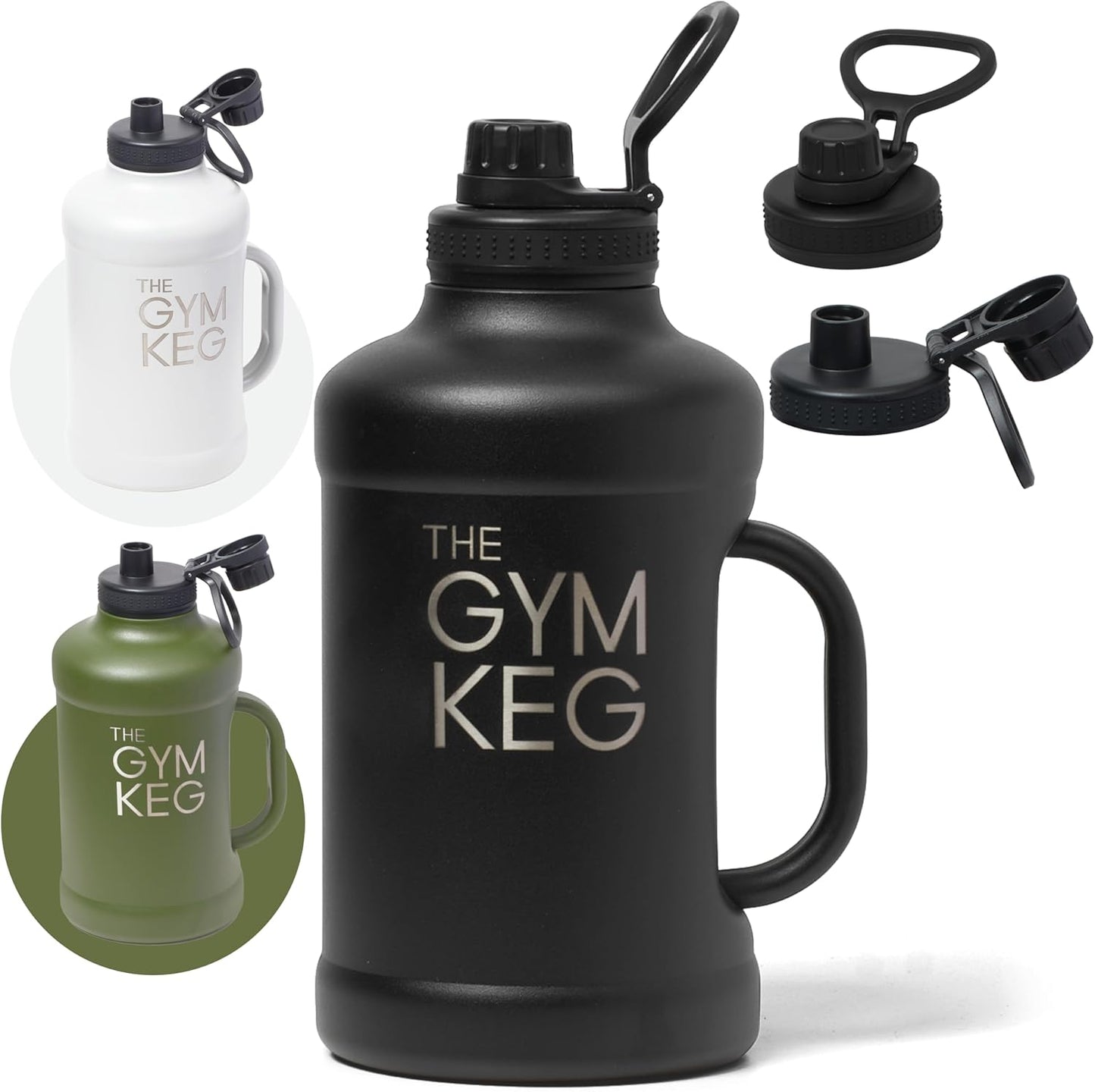Gym Keg 2L Insulated Water Bottle – 24h Cold / 12h Hot – Wide Mouth, Leak‑Proof