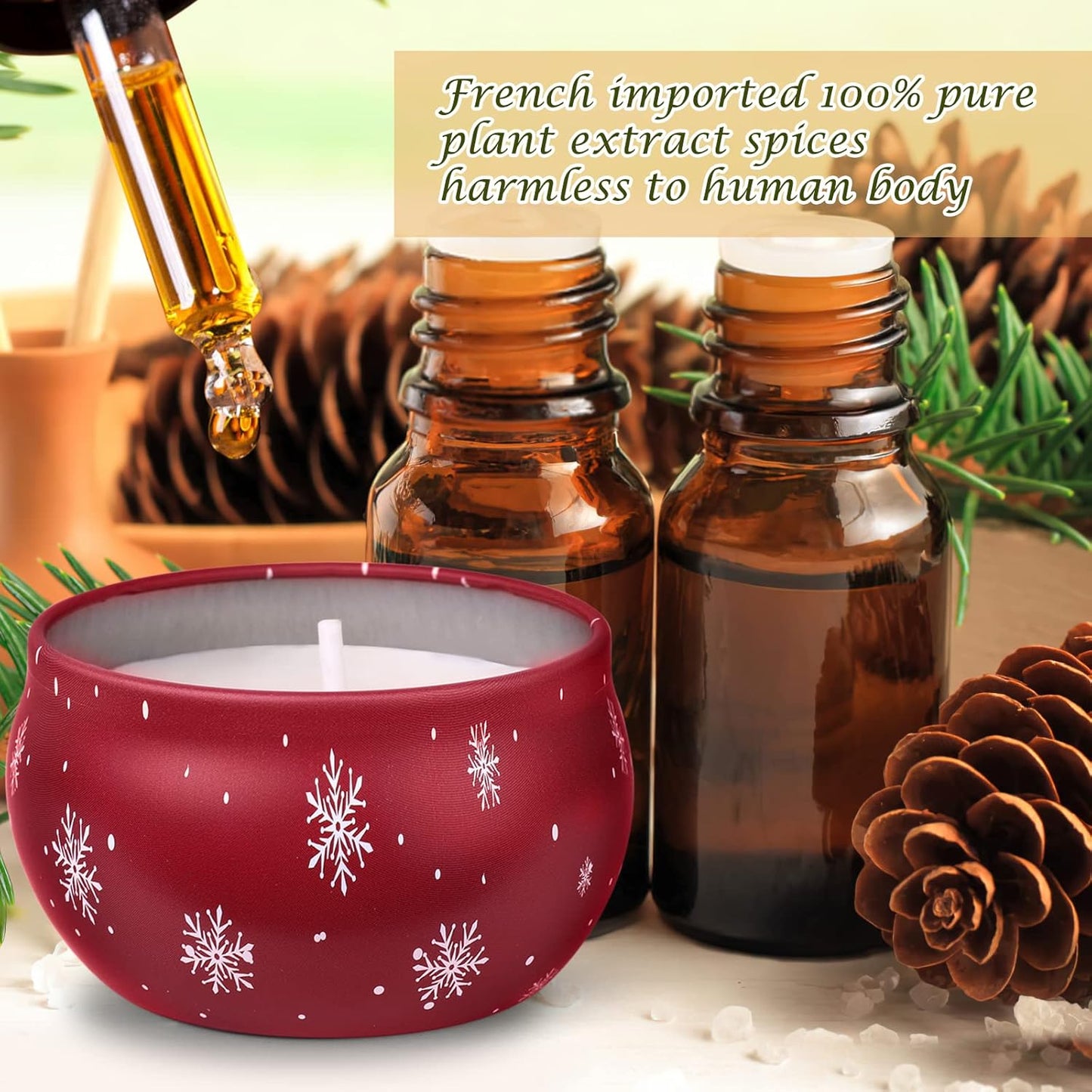 Festive 6‑pc Christmas Scented Candle Gift Set – Aromatherapy Tin Candles UK